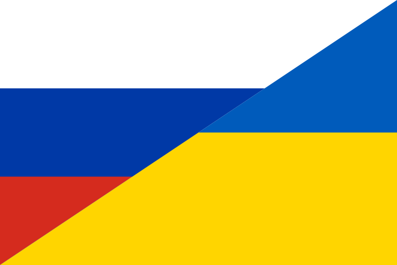ธงสองชาติ ยูเครนกับรัสเซีย