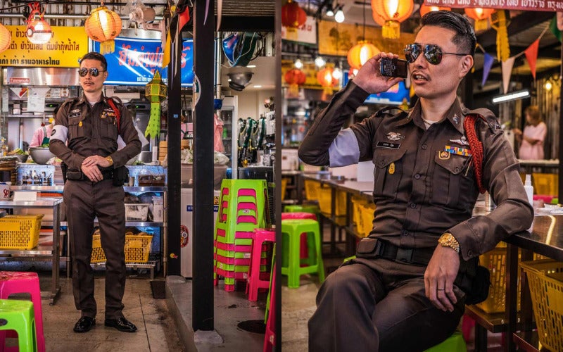 หนุ่มญี่ปุ่นชอบตำรวจไทย ซื้อชุดตำรวจแต่ง Cosplay ถ่ายรูปตามร้านอาหารไทยในญี่ปุ่น