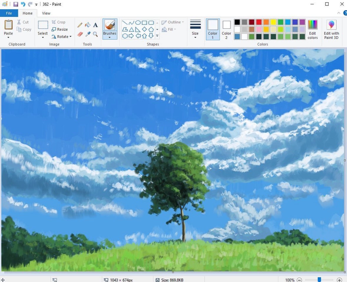 ภาพวาด Landscape วิวทิวทัศน์ Microsoft Paint ศิลปิน Christian Young