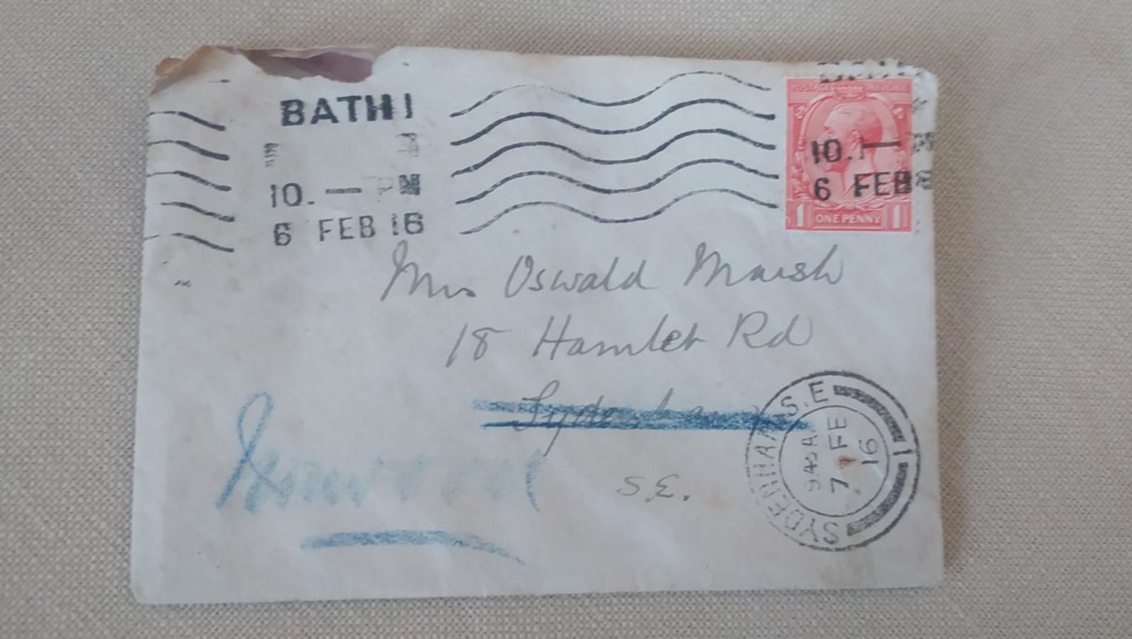 จดหมาย 100 ปี ไปรษณีย์อังกฤษ