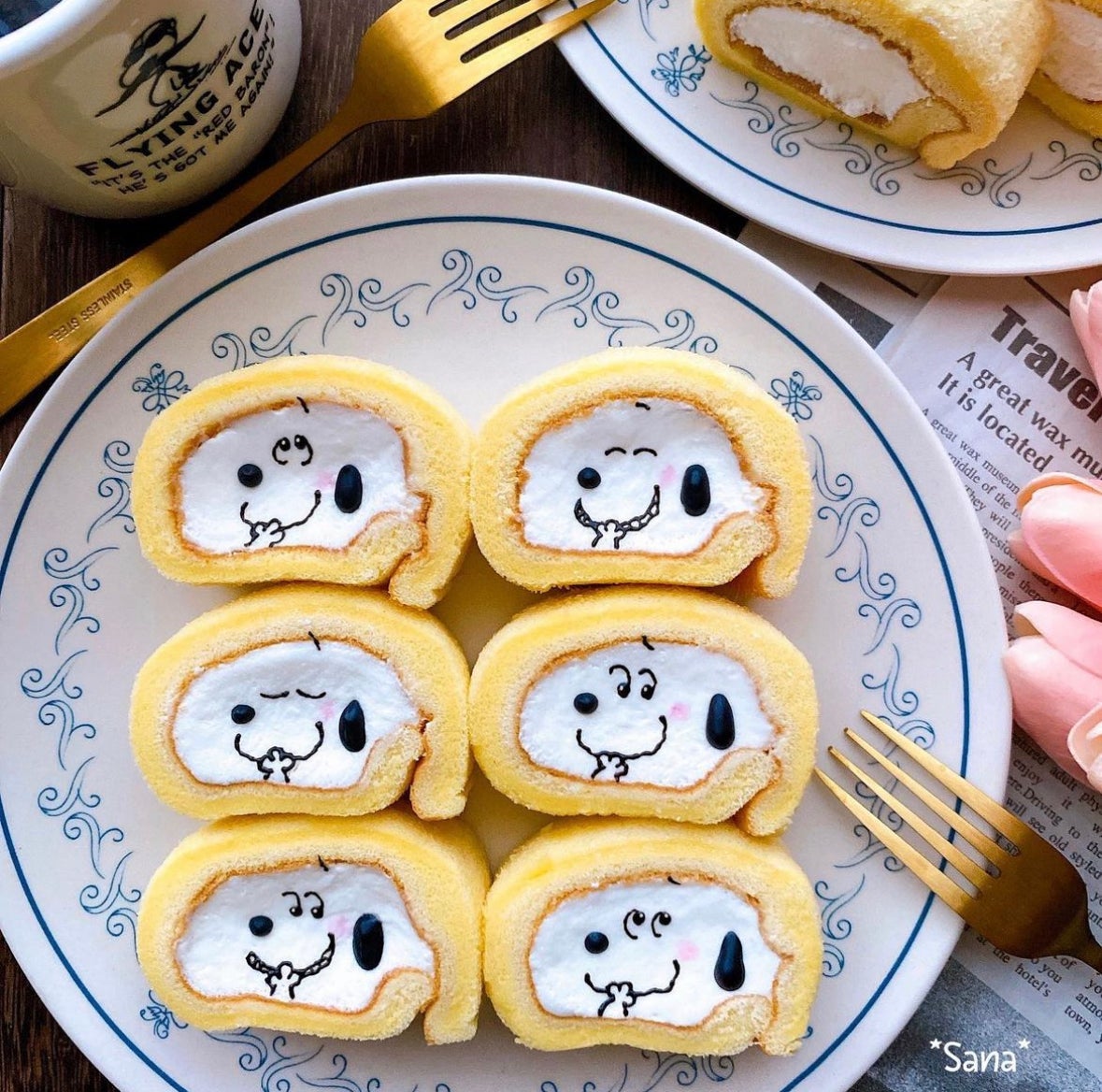 ไอเดียแต่งจานอาหาร ของหวาน ขนม การ์ตูน สนูปี้ Snoopy