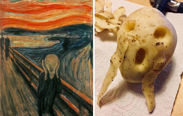 The Scream By Edvard Munch. Right A Recreation By Jean-Luc Walraff