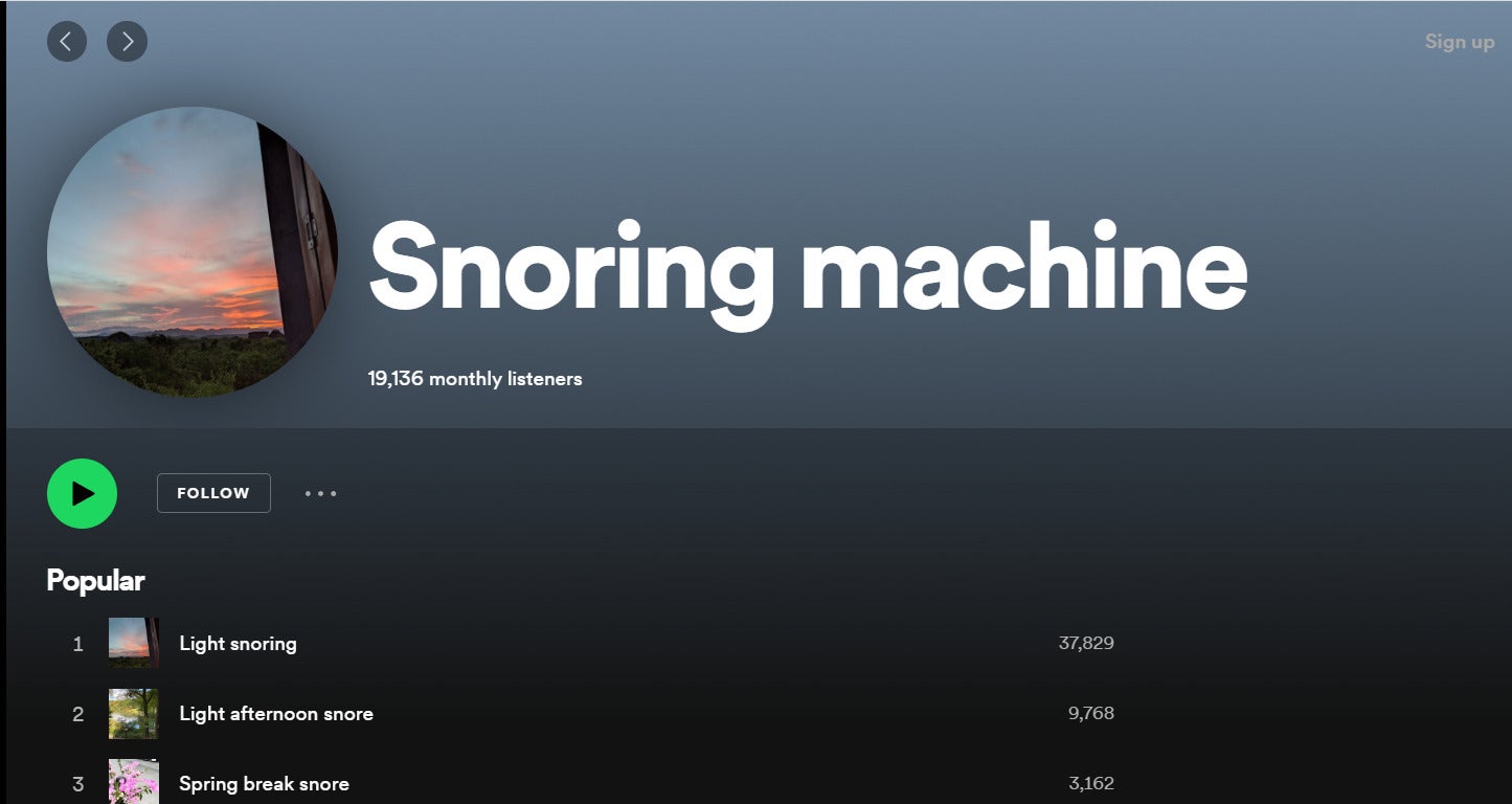 Snoring Machine Spotify 2