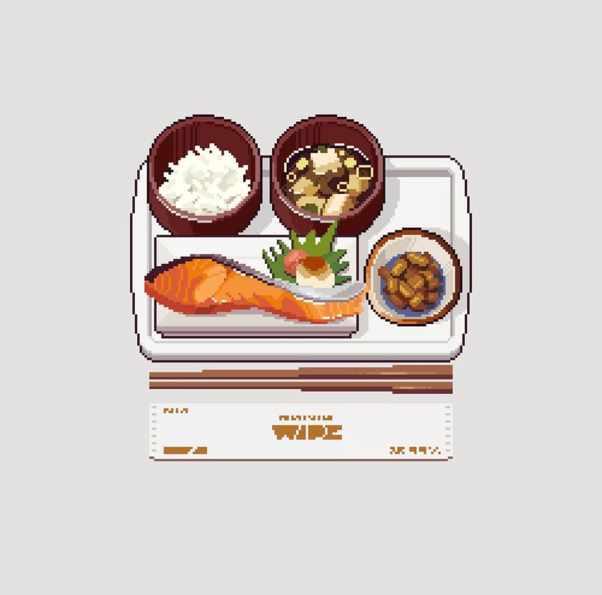 ภาพวาด มื้ออาหาร สไตล์พิกเซล กลิ่นอายญี่ปุ่น ศิลปิน Nelson Wu