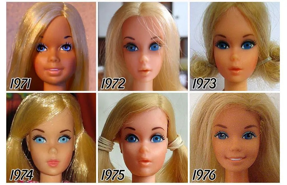 ภาพหน้าตุ๊กตาบาร์บี้ช่วงปี 1971-1976