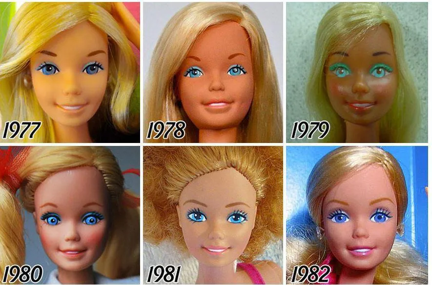 ภาพหน้าตุ๊กตาบาร์บี้ช่วงปี 1977-1982