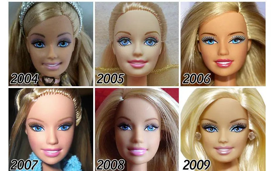 ภาพหน้าตุ๊กตาบาร์บี้ช่วงปี 2004-2009