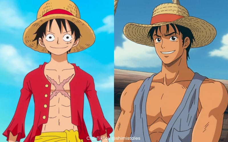 ตัวละคร One Piece ลายเส้นสตูดิโอจิบลิ Studio Ghibli
