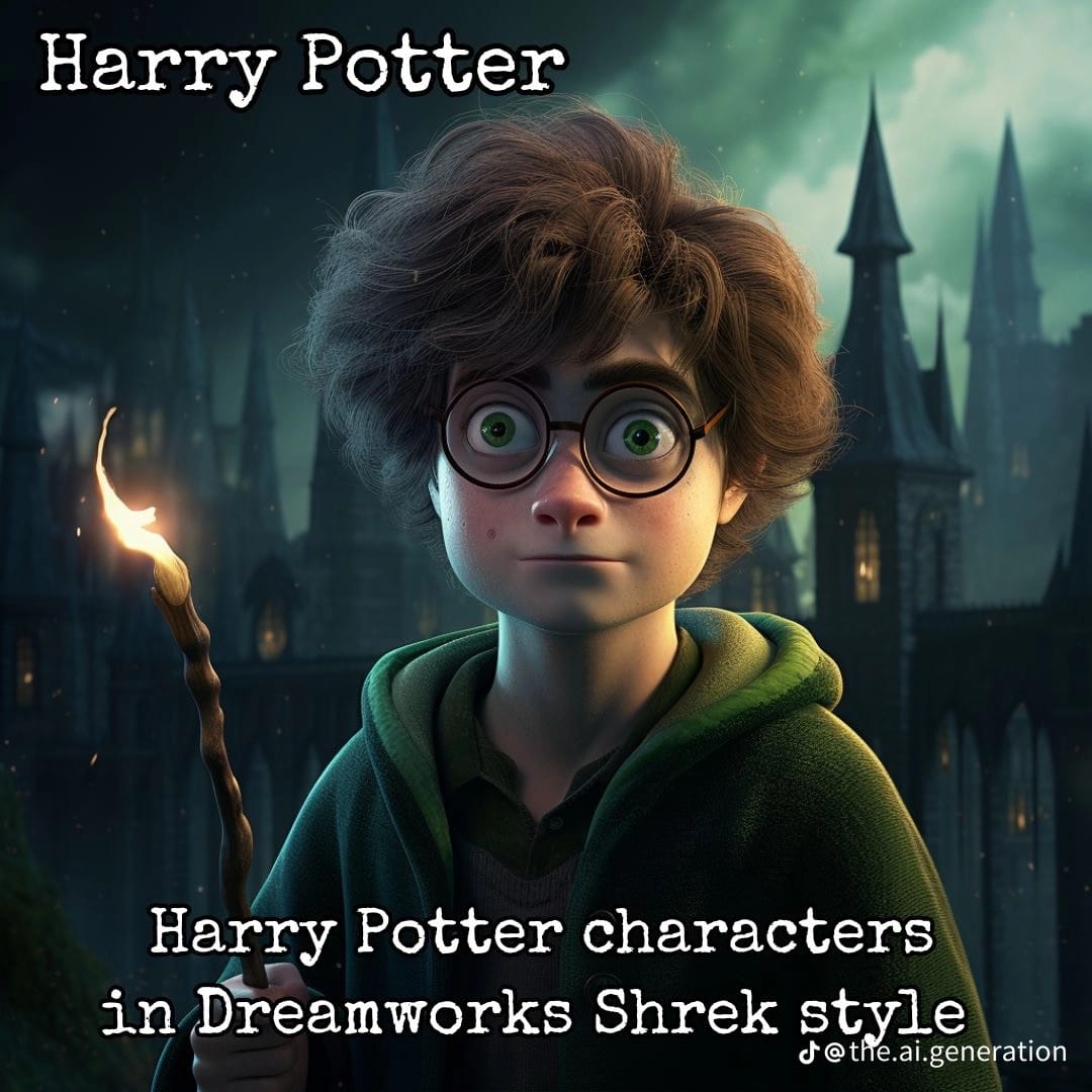 aiart แฮร์รี่ พอตเตอร์ harry potter อนิเมชั่น Shrek