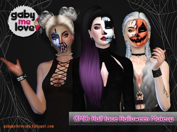 2 Half Face Halloween Makeup CC – GabymeloveSims