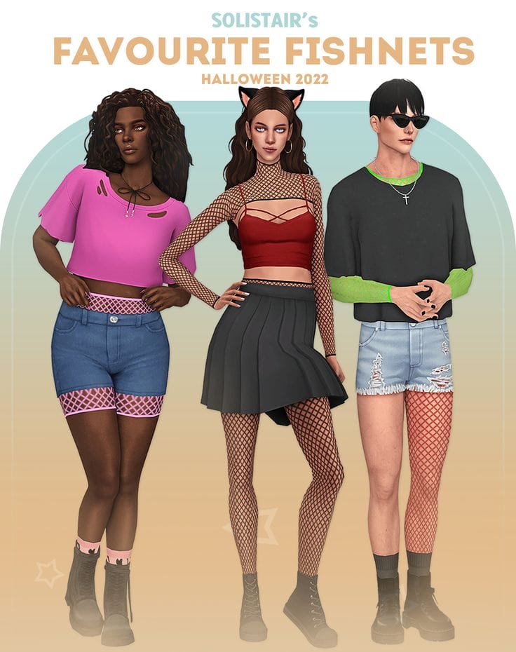 7 Favorite Fishnets Sims 4 Halloween Costumes