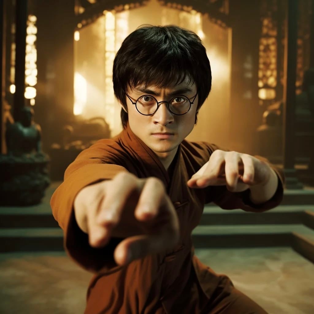 ตัวละคร แฮร์รี่ พอตเตอร์ Harry Potter เวอร์ชั่นกังฟู  aiart