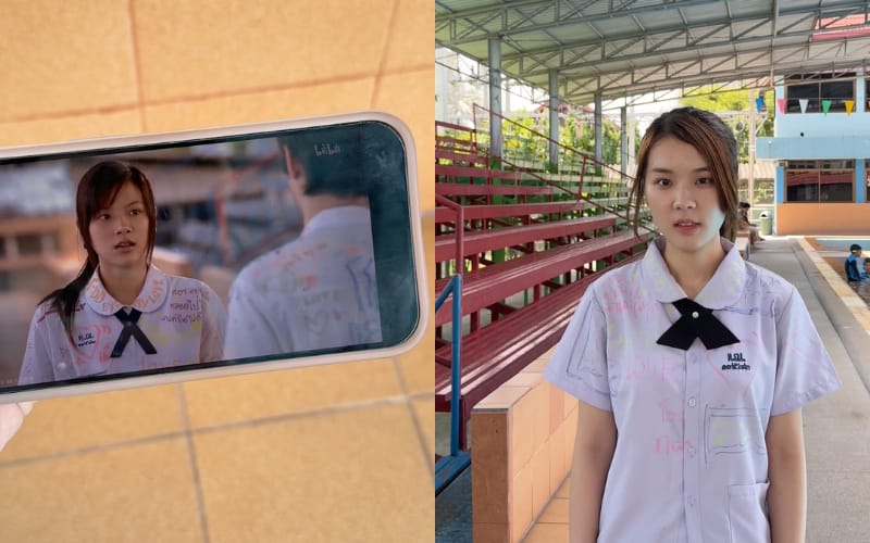 สาวจีนสวมชุดนักเรียนไทย เที่ยวตามรอยหนังสิ่งเล็กเล็กที่เรียกว่ารัก