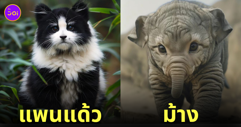 ภาพแมวผสมสัตว์โลก Aiart