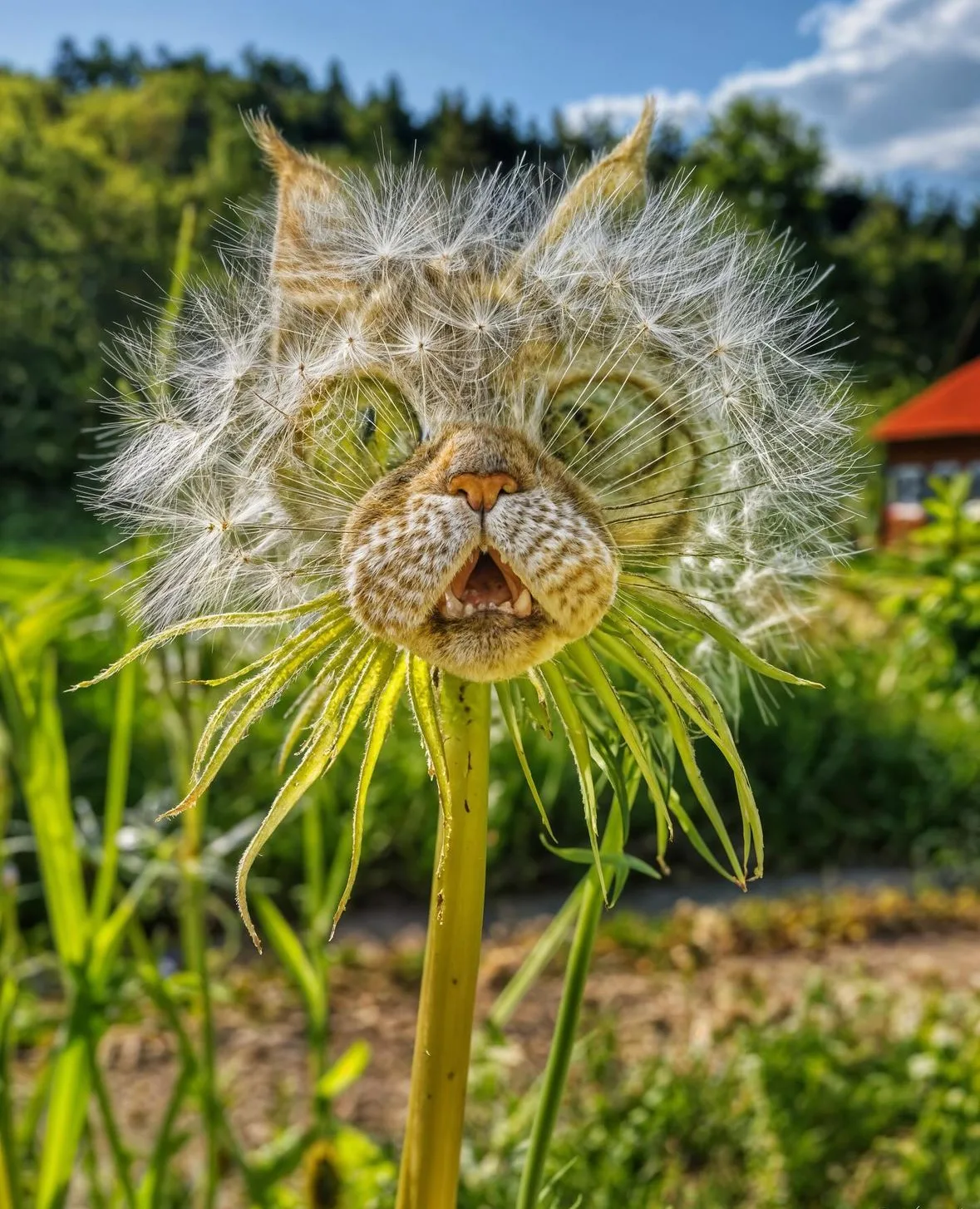 ภาพแมวผสมพืชพันธุ์นานาชนิด Aiart