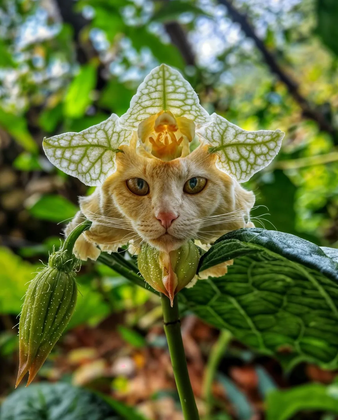 ภาพแมวผสมพืชพันธุ์นานาชนิด Aiart