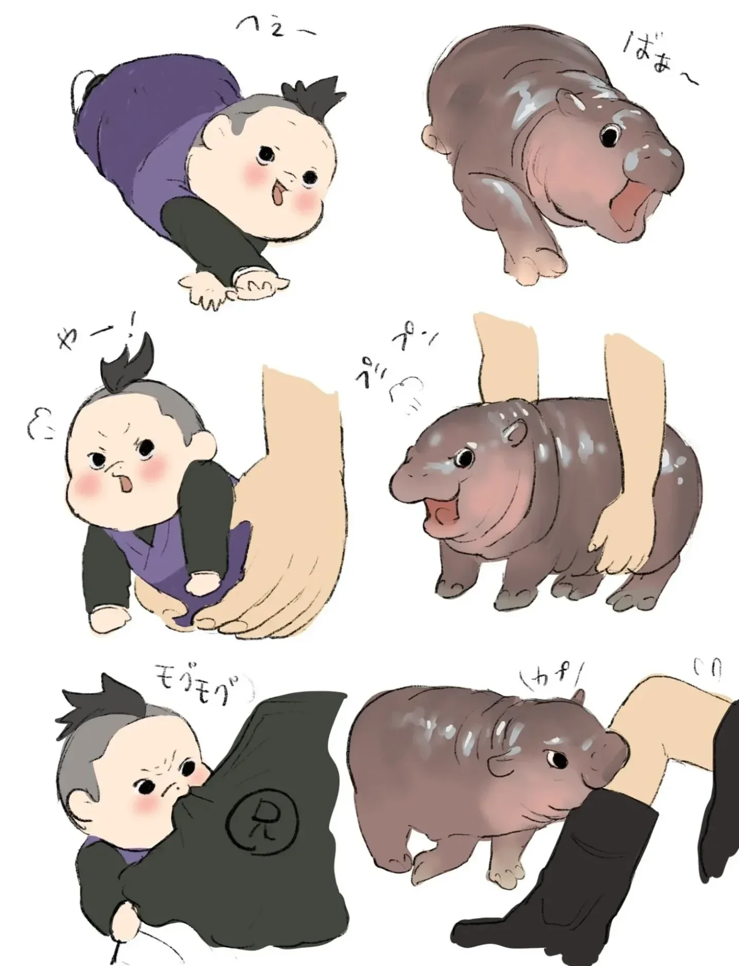 Fanart หมูเด้ง ลูกฮิปโปแคระ สวนสัตว์เปิดเขาเขียว ดังในญี่ปุ่น