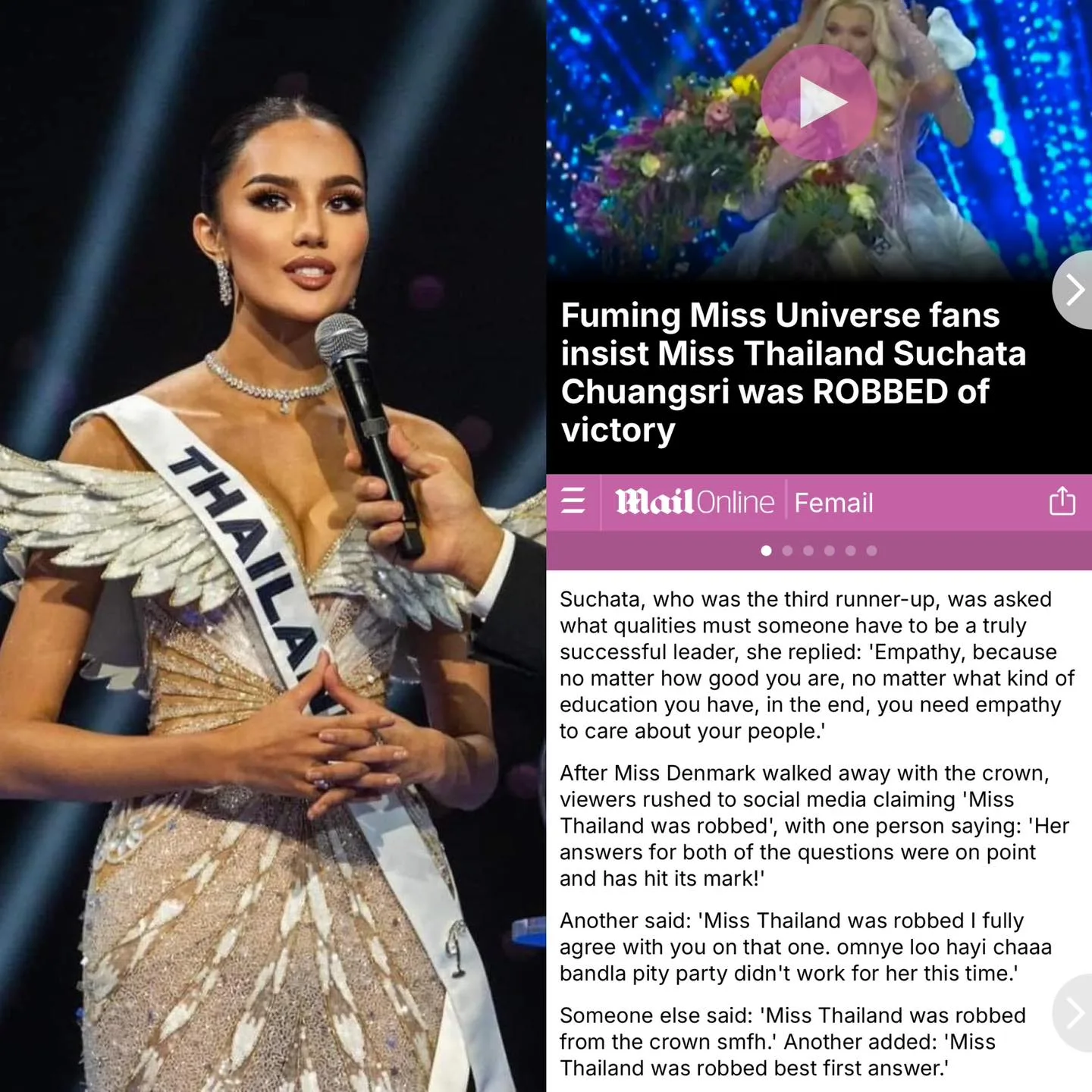 &Quot;โอปอล สุชาตา&Quot; คว้ารองอันดับ 3 &Quot;Miss Universe 2024&Quot; พร้อมเงินรางวัล 3 หมื่นบาท ขณะที่แฟนนางงามลั่นควรได้อันดับดีกว่านี้!