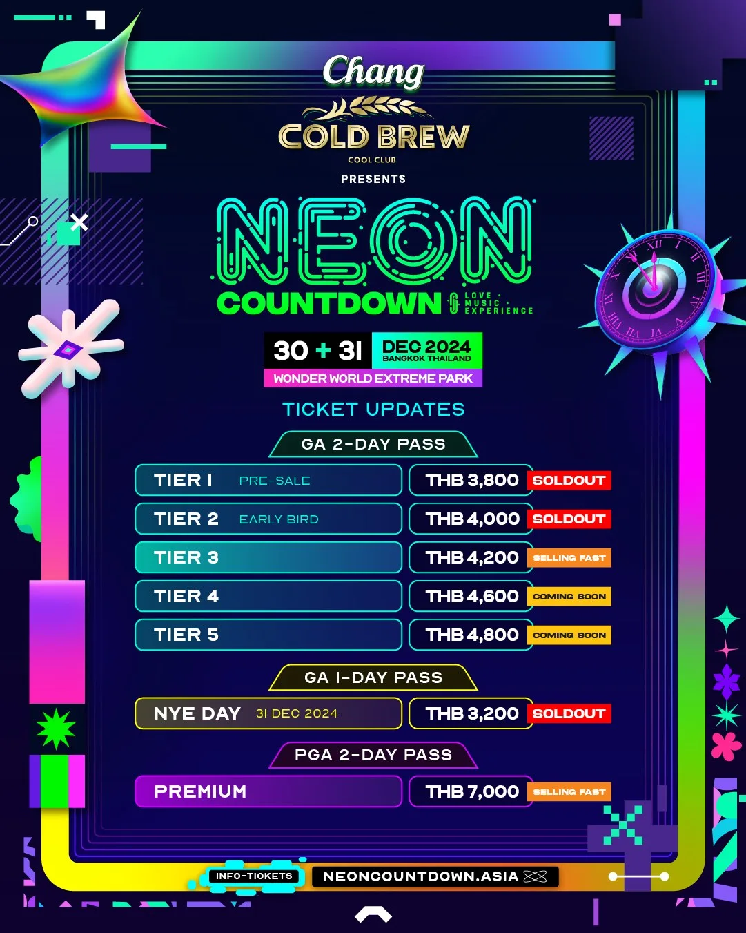 “Neon Countdown 2024” ณ กรุงเทพมหานคร กลับมาจัดอย่างยิ่งใหญ่พร้อมระเบิดความมันส์ส่งท้ายปี!