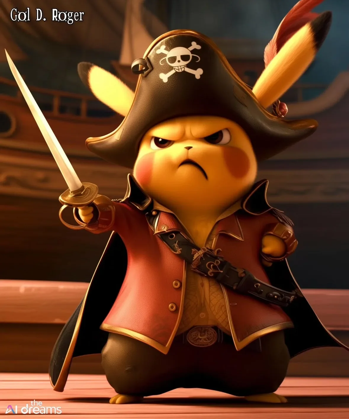 ปิกาจู pikachu ตัวละครในอนิเมะ One Piece aiart