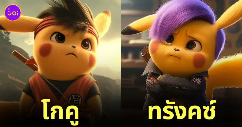 ปิกาจู pikachu ตัวละครในอนิเมะ Dragon Ball Z aiart