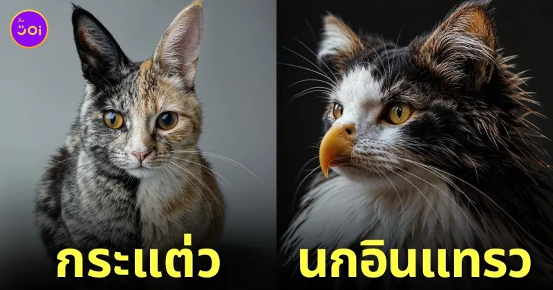 ภาพแมวผสมสัตว์โลก aiart