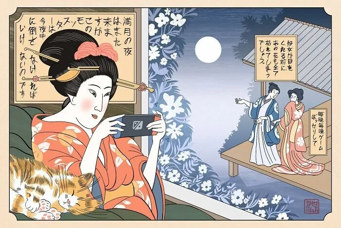 พาส่อง 15 มีมดังบนโลกออนไลน์ในสไตล์ภาพวาดสมัยเอโดะ โดย AI