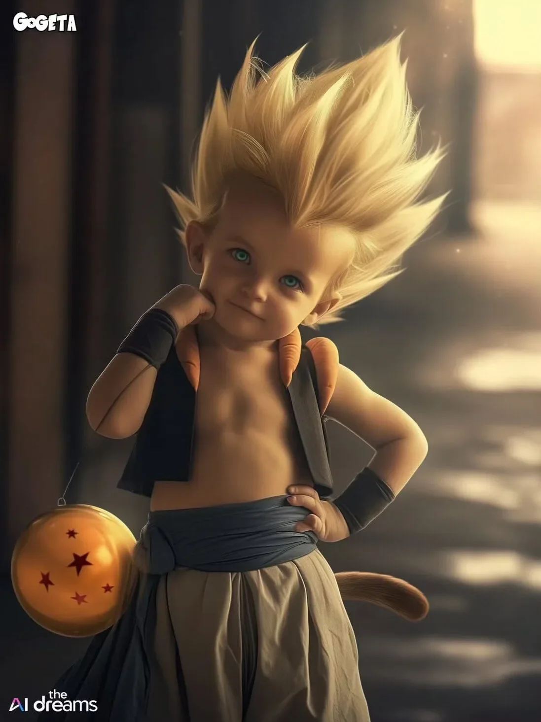 ภาพตัวละคร Dragon Ball Z วัยรุ่นฟันน้ำนม aiart