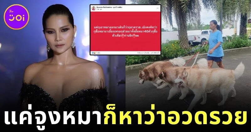 "สุนารี ราชสีมา" จูงหมาไซสามตัวเดินเล่น เจอดราม่าอวดรวย ทำเจ้าตัวเดือดจนต้องสวนกลับ!
