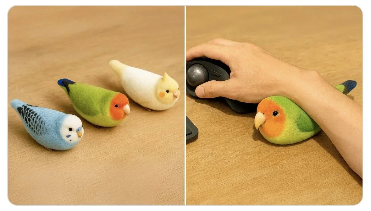 ที่พักข้อมือเมาส์รูปนกแก้ว