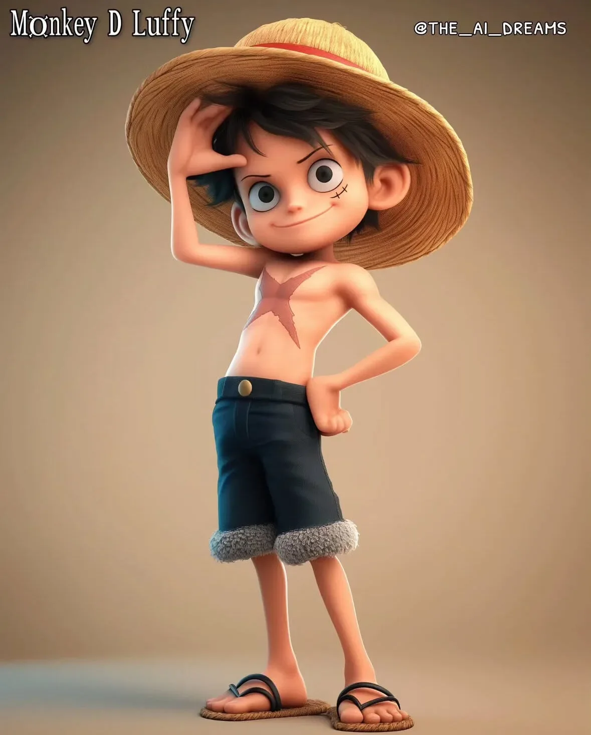 ตัวละคร One Piece แอนิเมชั่น Disney Pixar aiart