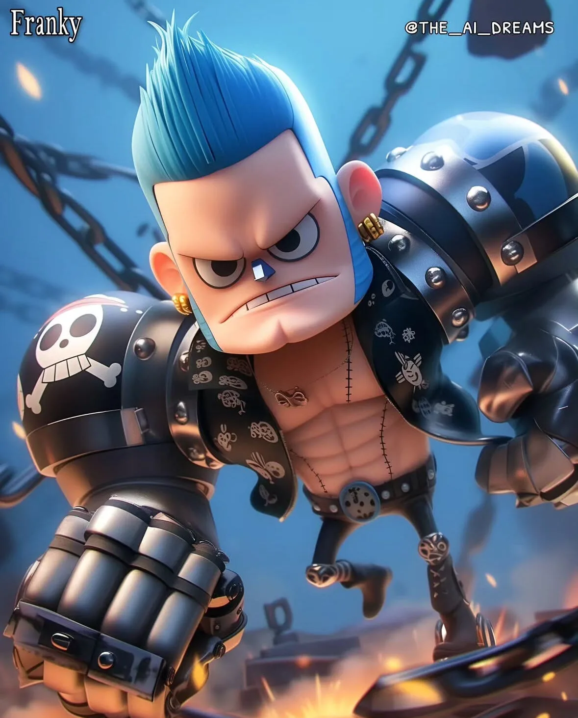 ตัวละคร One Piece แอนิเมชั่น Disney Pixar aiart