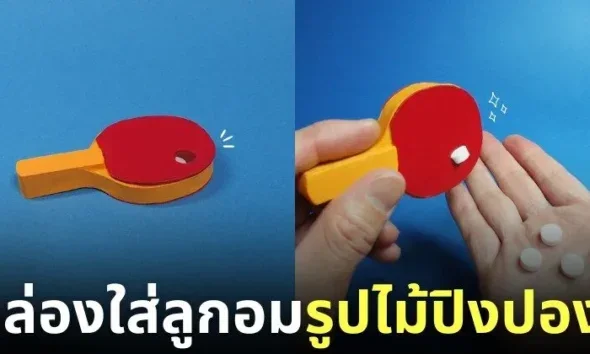 กล่องใส่ลูกอมรูปไม้ปิงปอง