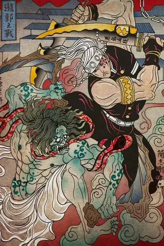 พาส่องภาพวาดตัวละคร "Demon Slayer: Kimetsu no Yaiba ดาบพิฆาตอสูร" ในสไตล์ภาพวาดญี่ปุ่นโบราณ