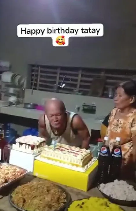 คุณปู่ชาวฟิลิปปินส์เป่าเทียนวันเกิดที่ครอบครัวจัดให้ แต่ตอนจบทำเอาทุกคนเขินตัวบิด!