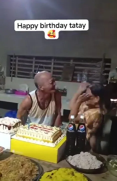 คุณปู่ชาวฟิลิปปินส์เป่าเทียนวันเกิดที่ครอบครัวจัดให้ แต่ตอนจบทำเอาทุกคนเขินตัวบิด!